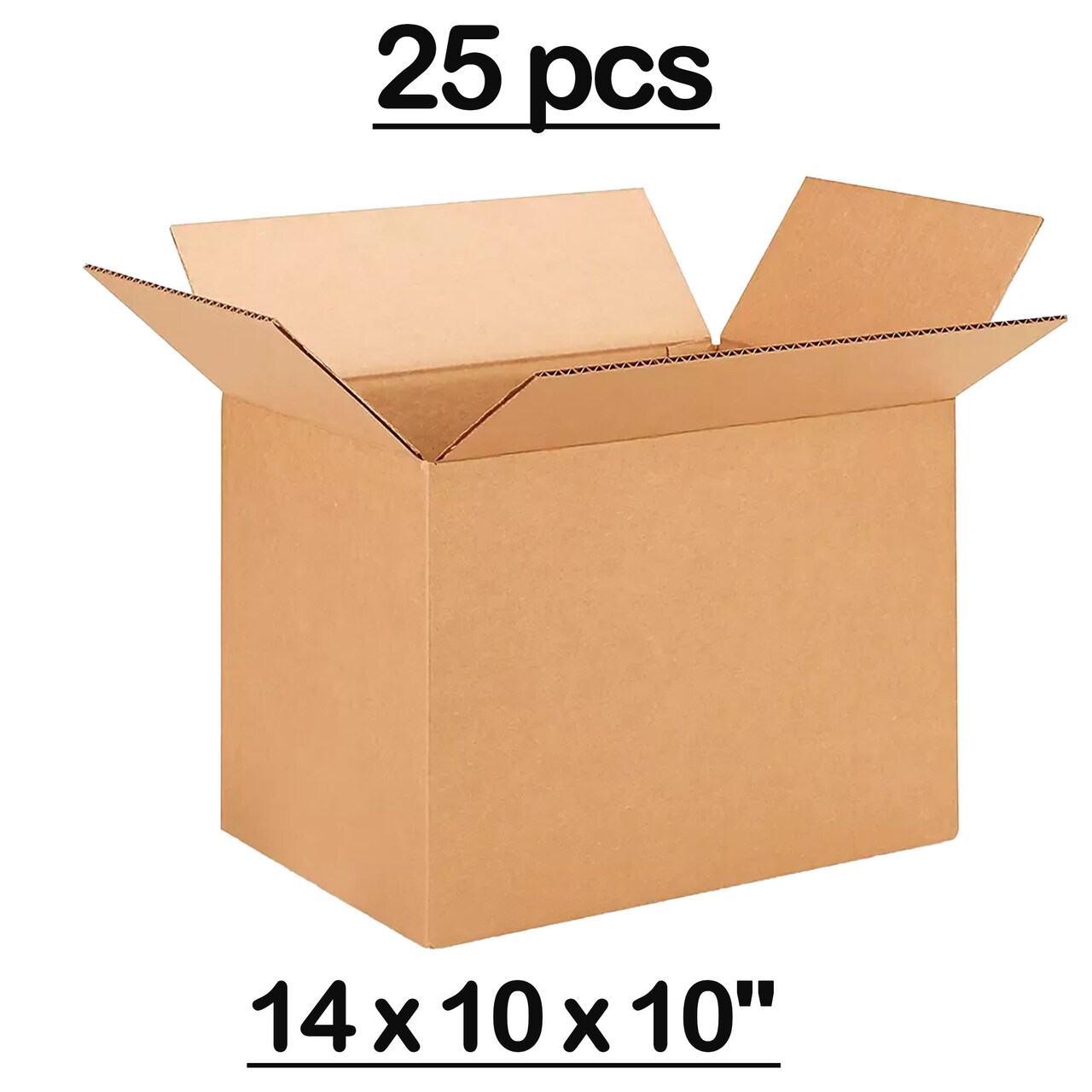 25 pcs Corrugated Shipping Boxes Durable Kraft Case 14 x 10 x 10 Inch